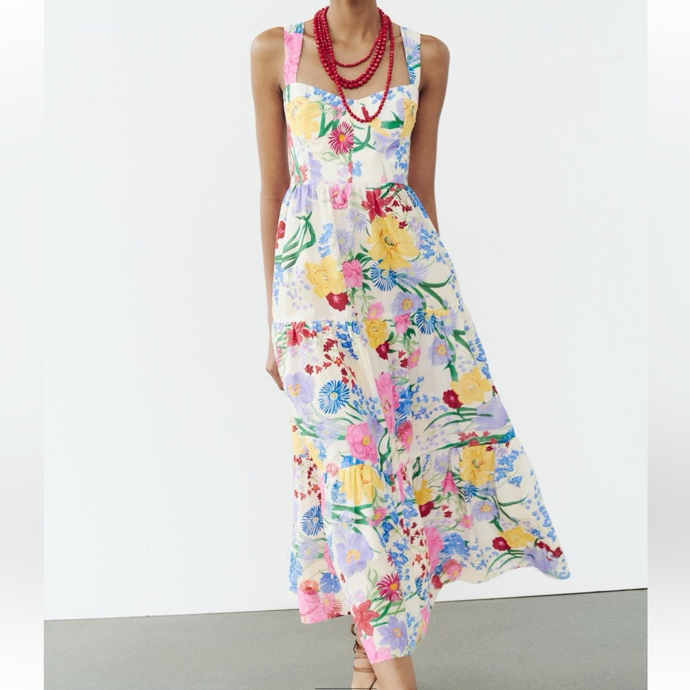 Zara floral print dress